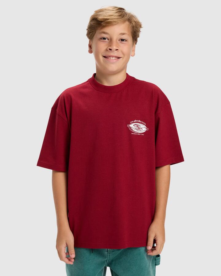 Image of T-Shirts. Product name - Quiksilver Boys 8-16 Mercury Worldwide T-Shirt Biking Red in Biking Red colour by brand - Quiksilver