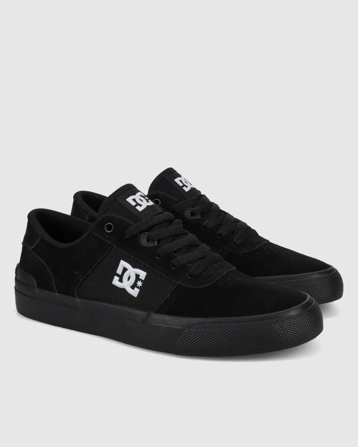 Image of Shoes. Product name - DC Shoes Mens Teknic Skate Shoes Black/Black/White - in Black/Black/White colour by brand - DC Shoes