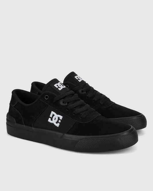 Image of Shoes. Product name - DC Shoes Mens Teknic Skate Shoes Black/Black/White in Black/Black/White colour by brand - DC Shoes