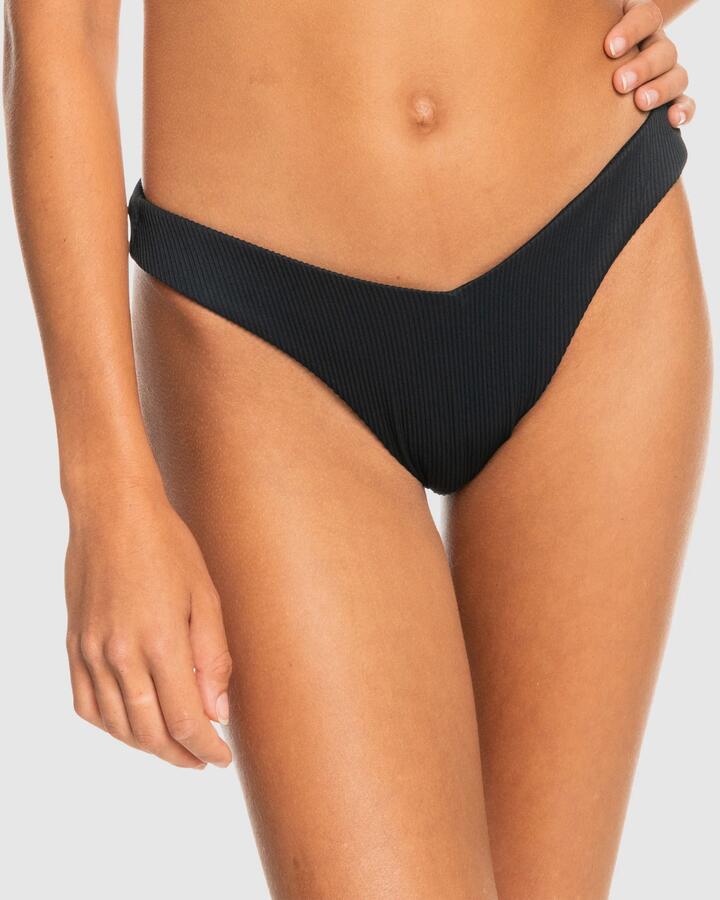 Image of Swimwear. Productname: Roxy Womens Rib Roxy Love Bikini Bottom Anthracite - in Anthracite colour by brand - Roxy