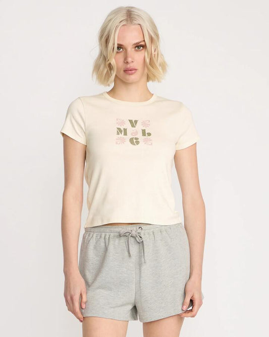 Image of T-Shirts. Product name - Volcom Womens Have A Clue T-Shirt Bone in Bone colour by brand - Volcom