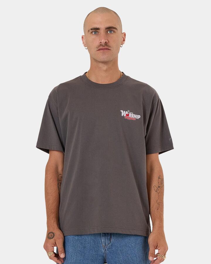 Image of T-Shirts. Product name - Worship Mens Glazed And Confused T-Shirt Black in Black colour by brand - Worship