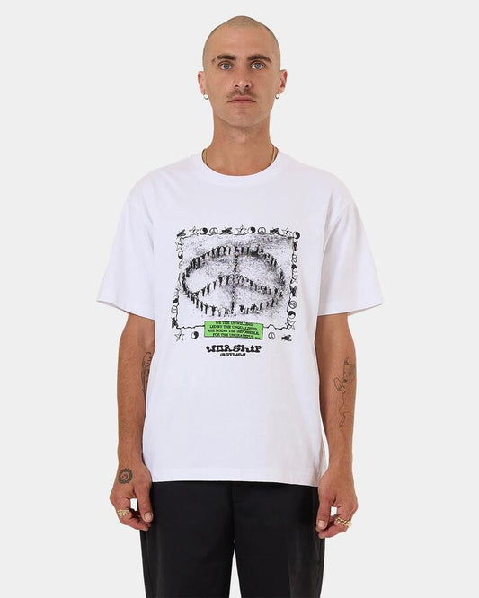 Image of T-Shirts. Product name - Worship Mens Unqualified T-Shirt White in White colour by brand - Worship