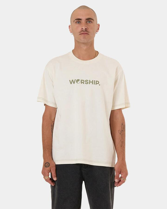 Image of T-Shirts. Product name - Worship Mens Core T-Shirt Natural in Natural colour by brand - Worship