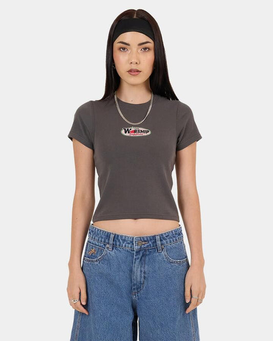 Image of T-Shirts. Product name - Worship Womens Glazed And Confused Slim Fit T-Shirt Black in Black colour by brand - Worship