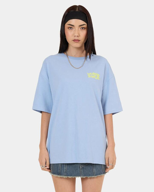 Image of T-Shirts. Product name - Worship Womens Terrain Relaxed Fit T-Shirt Blue in Blue colour by brand - Worship