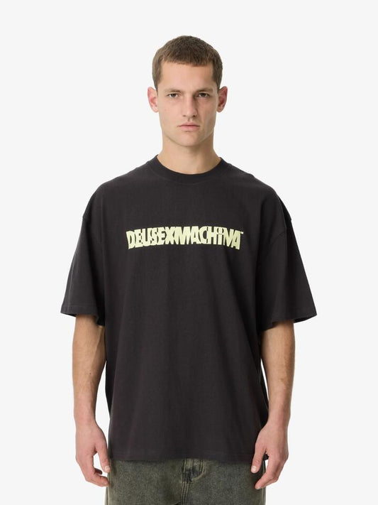 Image of a model wearing Tops. Productname: Deus Catch A Fade Tee in Anthracite colour by brand - Deus