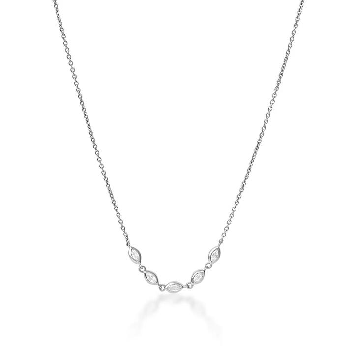 Image of Necklaces. Productname: Cubic Zirconia Marquise Necklace in Sterling Silver in Silver colour by brand - Bevilles