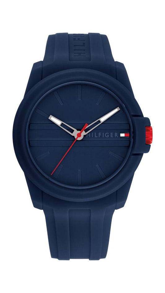 Image of Watches. Productname: Tommy Hilfiger Austin Navy Silicone Navy Dial Men's Watch 1710595 in Watch colour by brand - Tommy Hilfiger
