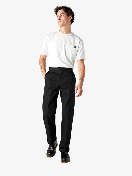Image of a model wearing Pants. Productname: Dickies 874 Original Mens Work Pants in Black colour by brand - Dickies