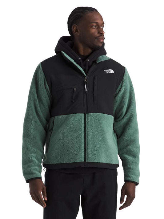 Image of a model wearing Outerwear. Productname: The North Face Retro Denali Jacket in Duck Green colour by brand - The North Face