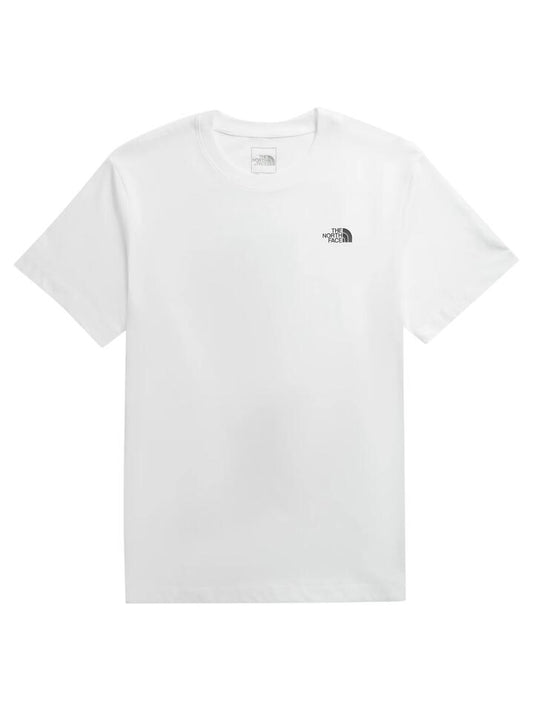Image of a model wearing Tops. Productname: The North Face RLX Map Box Logo Tee in White colour by brand - The North Face