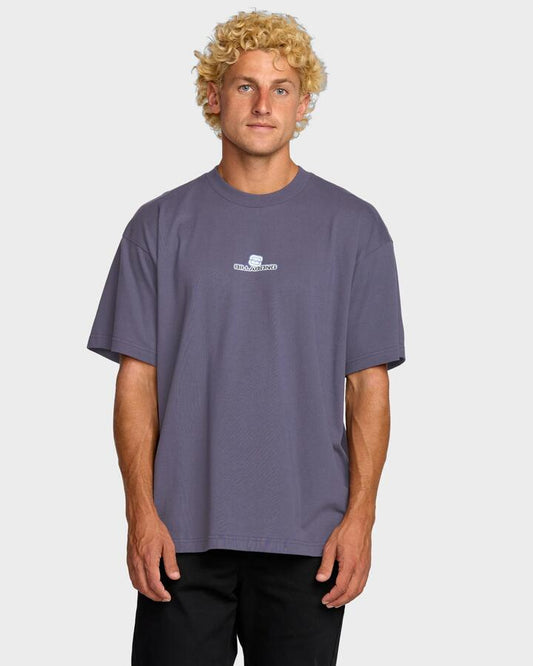 Image of a model wearing Tops. Productname: Billabong - Mens Spec Dotcom T-Shirt - Navy - in Navy colour by brand - Billabong