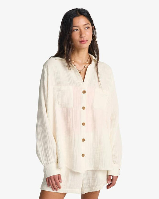 Image of Blouses. Productname: Billabong - Womens Swell Blouse - Salt Crystal - in Salt Crystal colour by brand - Billabong