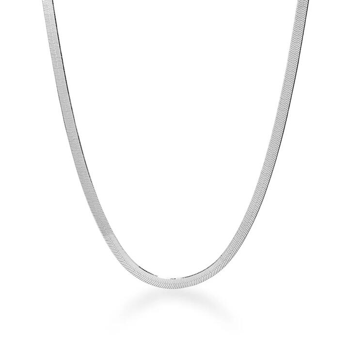 Image of Necklaces. Product name - 45cm 4mm Width Herringbone Chain Necklace in Sterling Silver in colour by brand - Bevilles