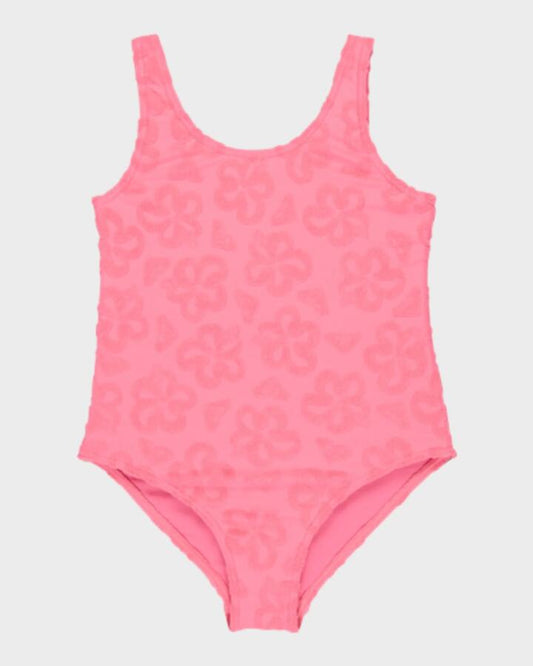 Image of Swimwear. Productname: Roxy Girls 2-7 Flip Flower One Piece Swimsuit Pink Cosmos Flip Flower Terry - in Pink Cosmos Flip Flower Terry colour by brand - Roxy