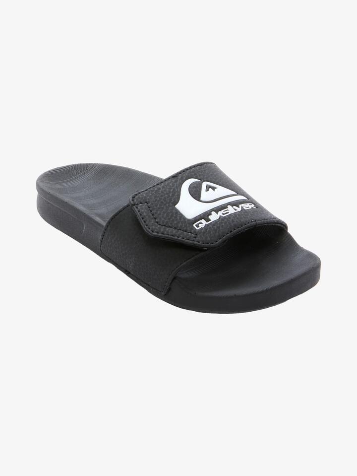 Image of Slippers. Product name - Quiksilver Boys 8-16 Sunset Adjustable Slides Black in Black colour by brand - Quiksilver