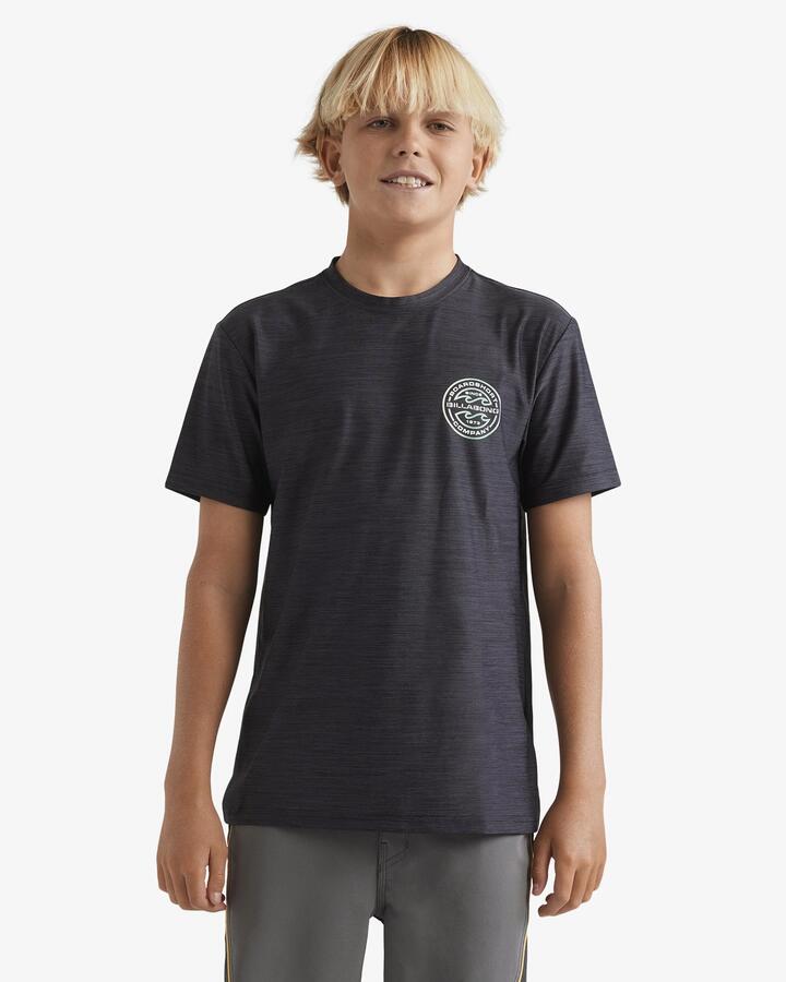 Image of Coats & Jackets. Product name - Billabong Boys 8-16 Rotor Shorline Rash Vest Black Heather in Black Heather colour by brand - Billabong