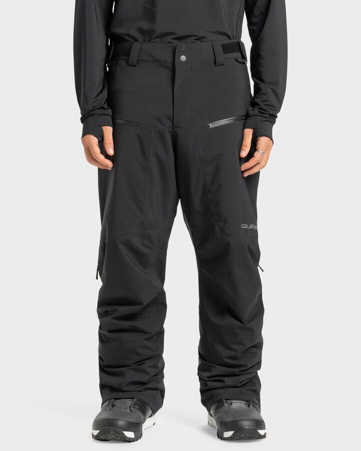 Image of a model wearing Pants. Product name - Quiksilver Mens Paramo Stretch 20K Snow Pants True Black in True Black colour by brand - Quiksilver
