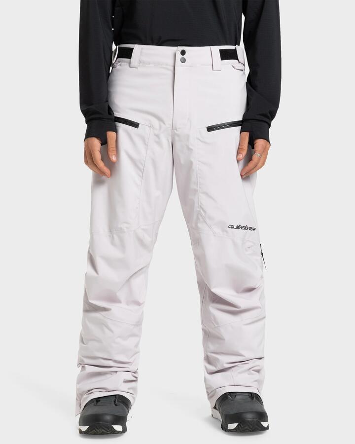 Image of a model wearing Pants. Productname: Quiksilver - Mens Paramo Stretch 20K Snow Pants - Lilac Marble - in Lilac Marble colour by brand - Quiksilver