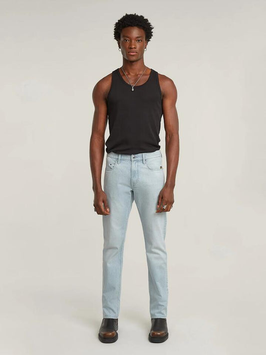 Image of a model wearing Denim. Productname: G-Star Mosa Straight Jean in Sun Faded Blue Vapour colour by brand - G-Star