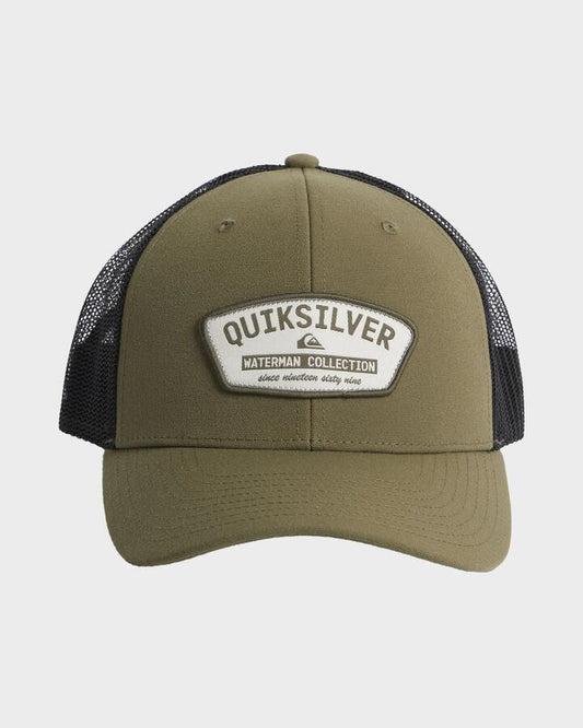 Image of Hats. Productname: Quiksilver - Mens Hook Minded Trucker Cap - Olive - in Olive colour by brand - Quiksilver