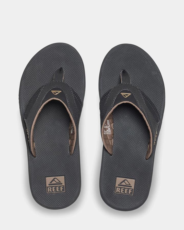 Image of Sandals. Product name - Reef Mens Fanning Thongs Black/Brown in Black/Brown colour by brand - Reef