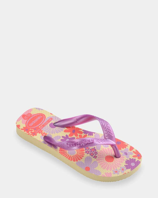Image of Sandals. Productname: havaianas Girls 3 -9 Flores Thongs Buttercream - in Buttercream colour by brand - Havaianas