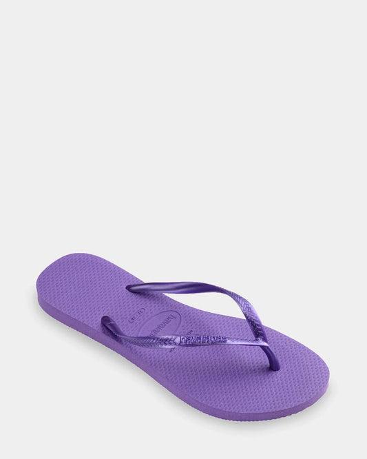 Image of Sandals. Productname: havaianas Girls 3-9 Slim Metalic Thongs Metallic Dark Purple - in Metallic Dark Purple colour by brand - Havaianas
