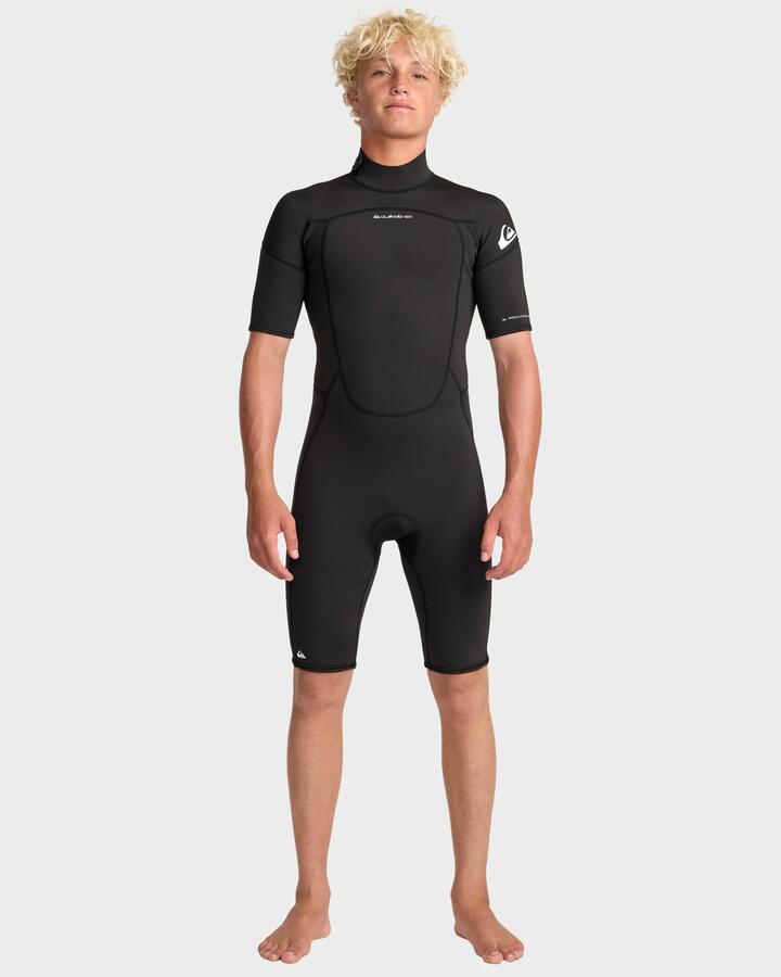 Image of Accessories. Product name - Quiksilver Mens 2/2 Prologue+ Back Zip Springsuit Black in Black colour by brand - Quiksilver