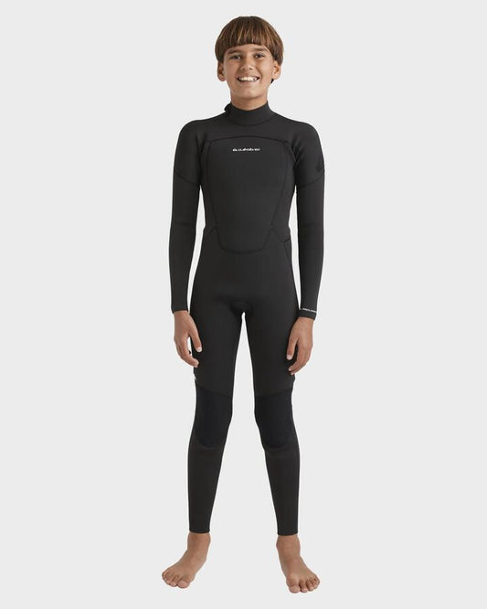 Image of a model wearing Tops. Productname: Quiksilver Boys 8-16 3/2Mm Prologue+ Back Zip Wetsuit Black - in Black colour by brand - Quiksilver