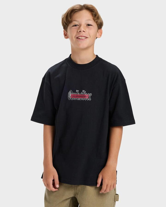 Image of T-Shirts. Product name - Quiksilver Boys 8-16 Mercury Double T-Shirt Black in Black colour by brand - Quiksilver
