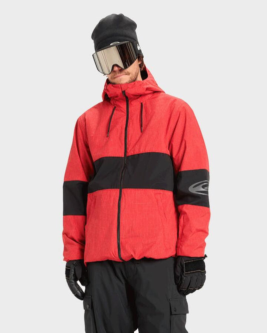 Image of Coats & Jackets. Product name - Quiksilver Mens High In The Hood Snow Jacket Samba in Samba colour by brand - Quiksilver