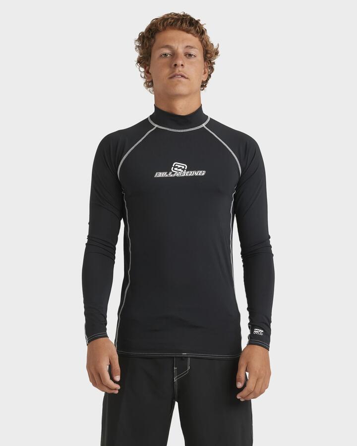Image of Coats & Jackets. Product name - Billabong Mens Jimmy Contrast Rash Vest Black in Black colour by brand - Billabong