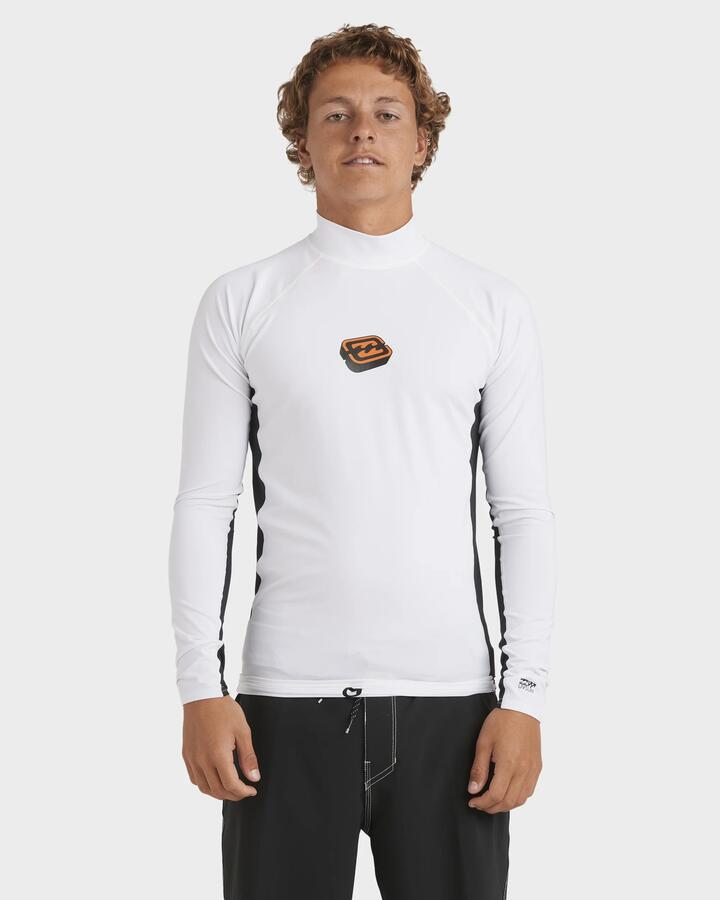 Image of Coats & Jackets. Product name - Billabong Mens Jimmy Contrast Rash Vest White in White colour by brand - Billabong
