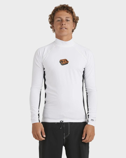 Image of Coats & Jackets. Product name - Billabong Mens Jimmy Contrast Rash Vest White in White colour by brand - Billabong