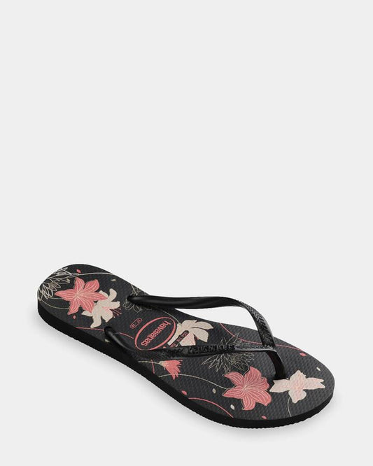 Image of Sandals. Productname: havaianas Womens Slim Organic Thongs Black/Dark Ash/Light - in Black/Dark Ash/Light colour by brand - Havaianas