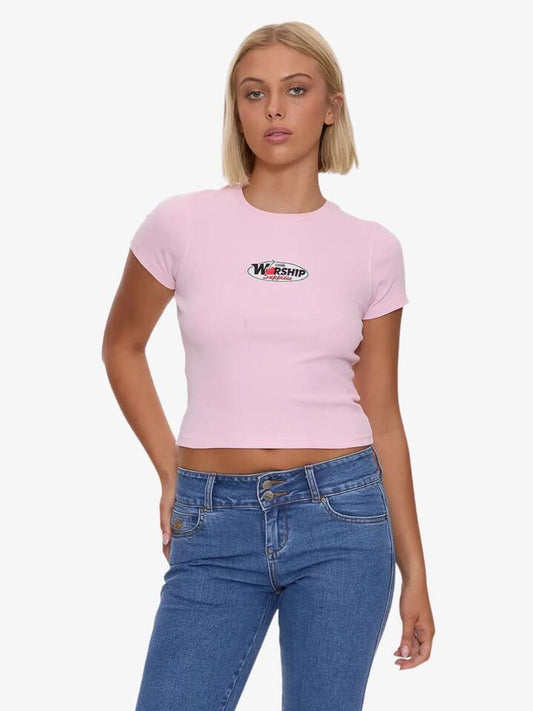 Image of T-Shirts. Productname: Worship Glazed and Confused Slim Fit Tee in Quartz colour by brand - Worship