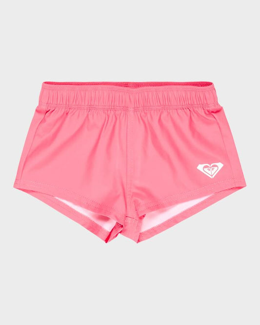 Image of Swimwear. Product name - Roxy Girls 2-7 Tw Solid Boardshorts Pink Cosmos in Pink Cosmos colour by brand - Roxy