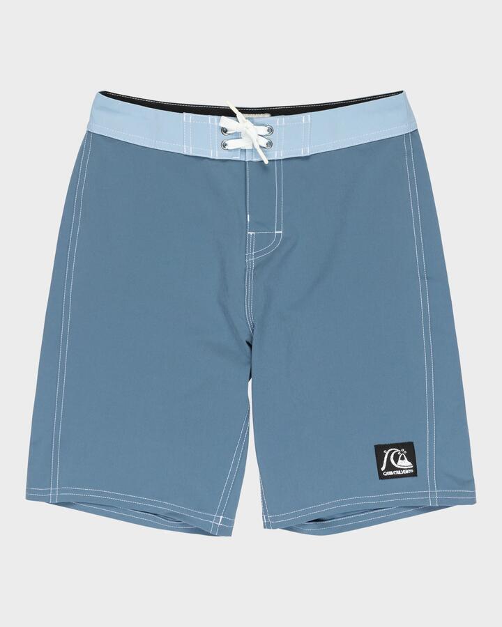 Image of Swimwear. Product name - Quiksilver Boys 8-16 Original 17" Boardshorts China Blue in China Blue colour by brand - Quiksilver
