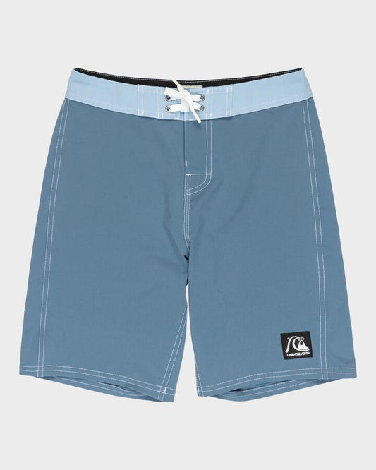 Image of Swimwear. Product name - Quiksilver Boys 8-16 Original 17" Boardshorts China Blue in China Blue colour by brand - Quiksilver