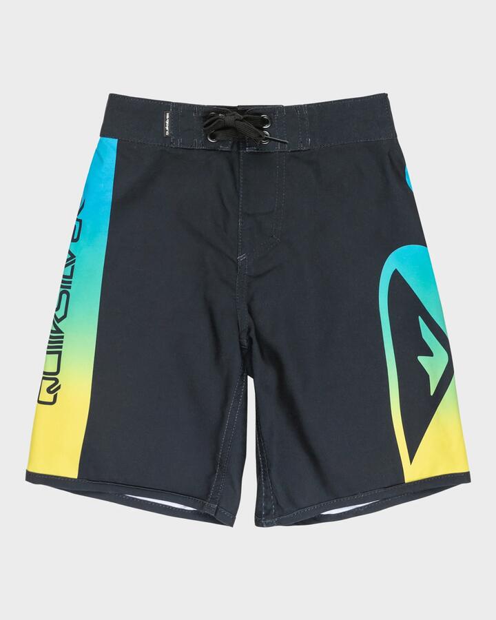 Image of Swimwear. Product name - Quiksilver Boys 2-7 Everyday 13" Boardshorts Black Holmes in Black Holmes colour by brand - Quiksilver