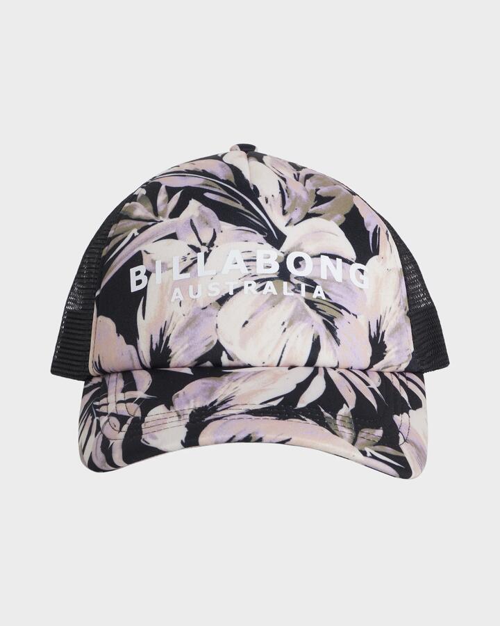 Image of Hats. Productname: Billabong - Womens Drifting Trucker Cap - Black Floral - in Black Floral colour by brand - Billabong