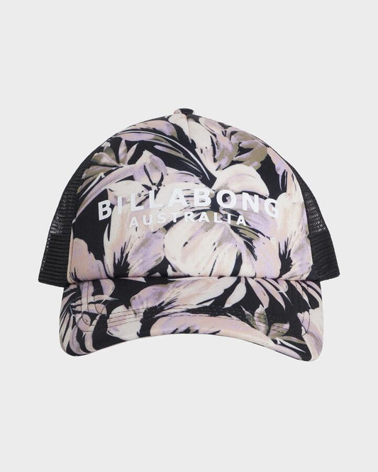 Image of Hats. Productname: Billabong - Womens Drifting Trucker Cap - Black Floral - in Black Floral colour by brand - Billabong