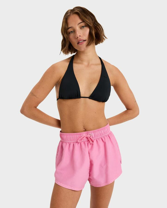 Image of Swimwear. Product name - Roxy Womens No Bad Waves 2" Boardshorts Pink Cosmos in Pink Cosmos colour by brand - Roxy