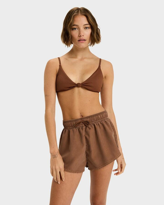 Image of Swimwear. Productname: Roxy Womens No Bad Waves 2" Boardshorts Tiramisu - in Tiramisu colour by brand - Roxy