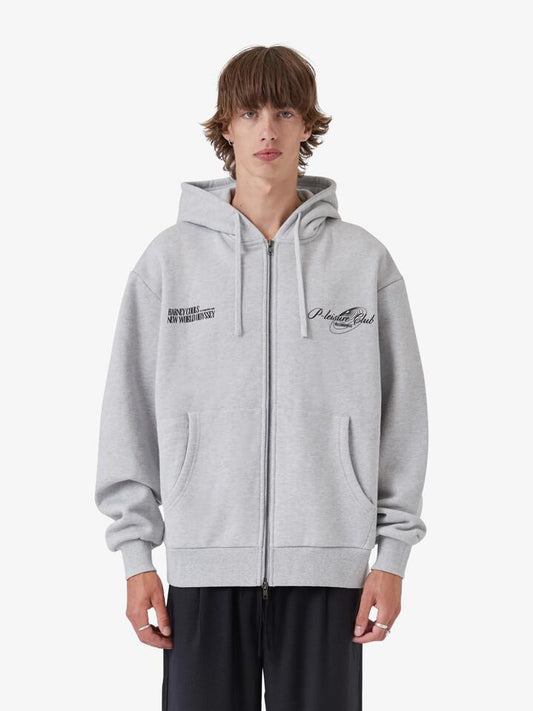 Image of a model wearing Outerwear. Productname: Barney Cools N Zip Hood in Grey Melange colour by brand - Barney Cools