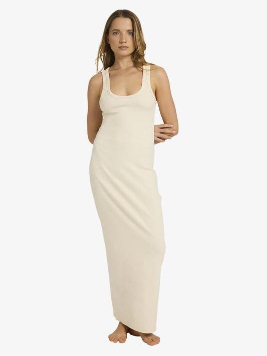 Image of Dresses. Productname: Roxy Womens Base Rib Maxi Dress Parchment - in Parchment colour by brand - Roxy