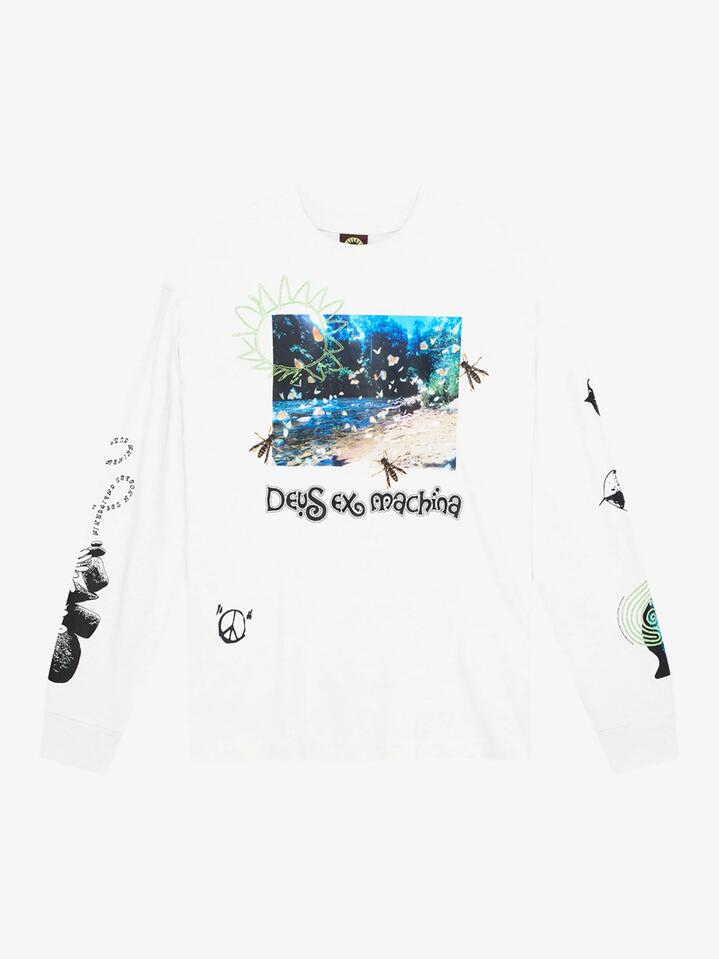 Image of T-Shirts. Productname: Deus Migration LS Tee in Light Grey Marle colour by brand - Deus