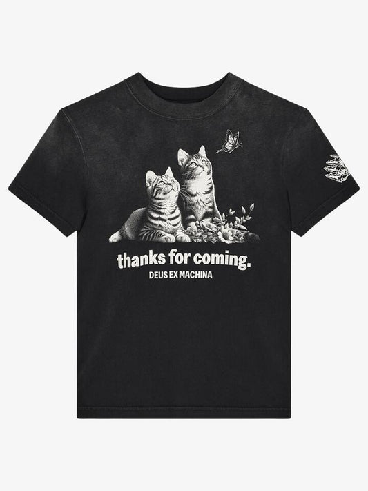 Image of a model wearing Tops. Productname: Deus Ostinato Tee in Anthracite colour by brand - Deus